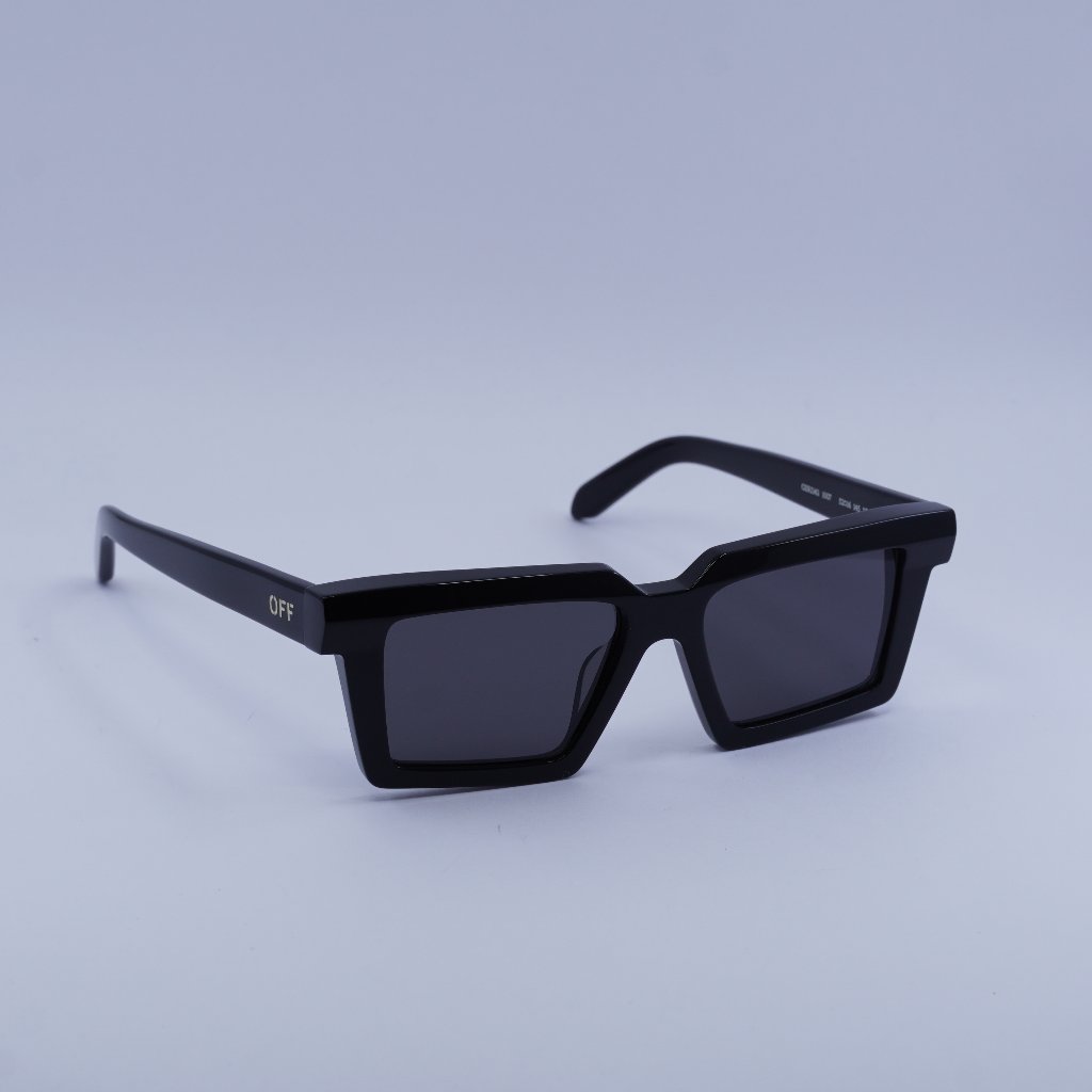 Off-White Oeri142 Windsor 1007 Sunglasses Black Square Frame, Dark Grey Lenses